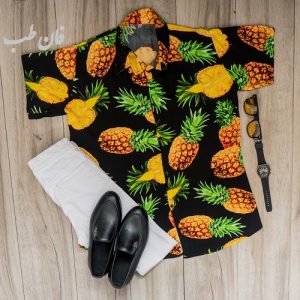 پیراهن هاوایی مردانه طرح آناناس مدل P10