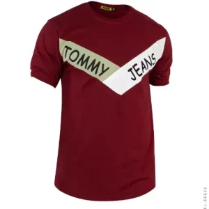 Tommy Jeans T-shirt , تیشرت , خرید تیشرت , قیمت تیشرت , عکس تیشرت , تیشرت تامی , تیشرت زرشکی , تیشرت مردانه , تیشرت پسرانه , تیشرت آستین کش مردانه Tommy مدل 36622
