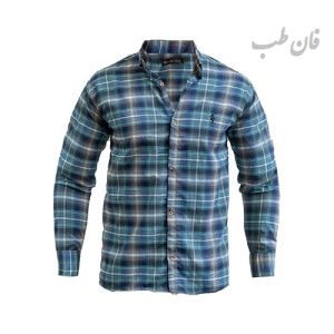 پیراهن مردانه سبز آبی مدل Farzad
