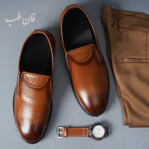 کفش رسمی مردانه عسلی مدل AMOR