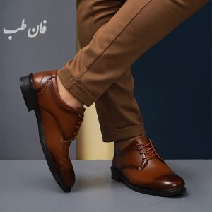 کفش رسمی مردانه عسلی مدل elvin