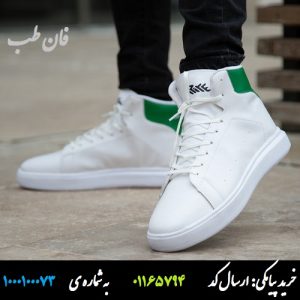 کفش ساقدار مردانه مدل ortega (سفید سبز)