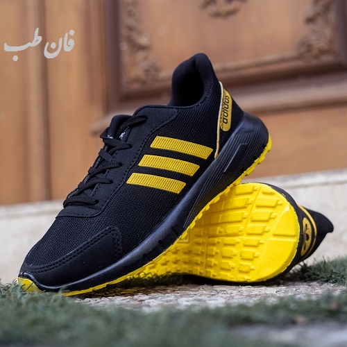 کفش ورزشی Adidas مردانه مشکی زرد مدل Matikan