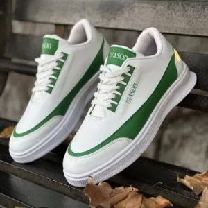 کفش تخت مردانه سفید سبز مدل Mason