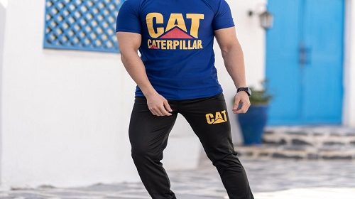 ست تیشرت شلوار مردانه Cat مدل Erpillar (آبی)