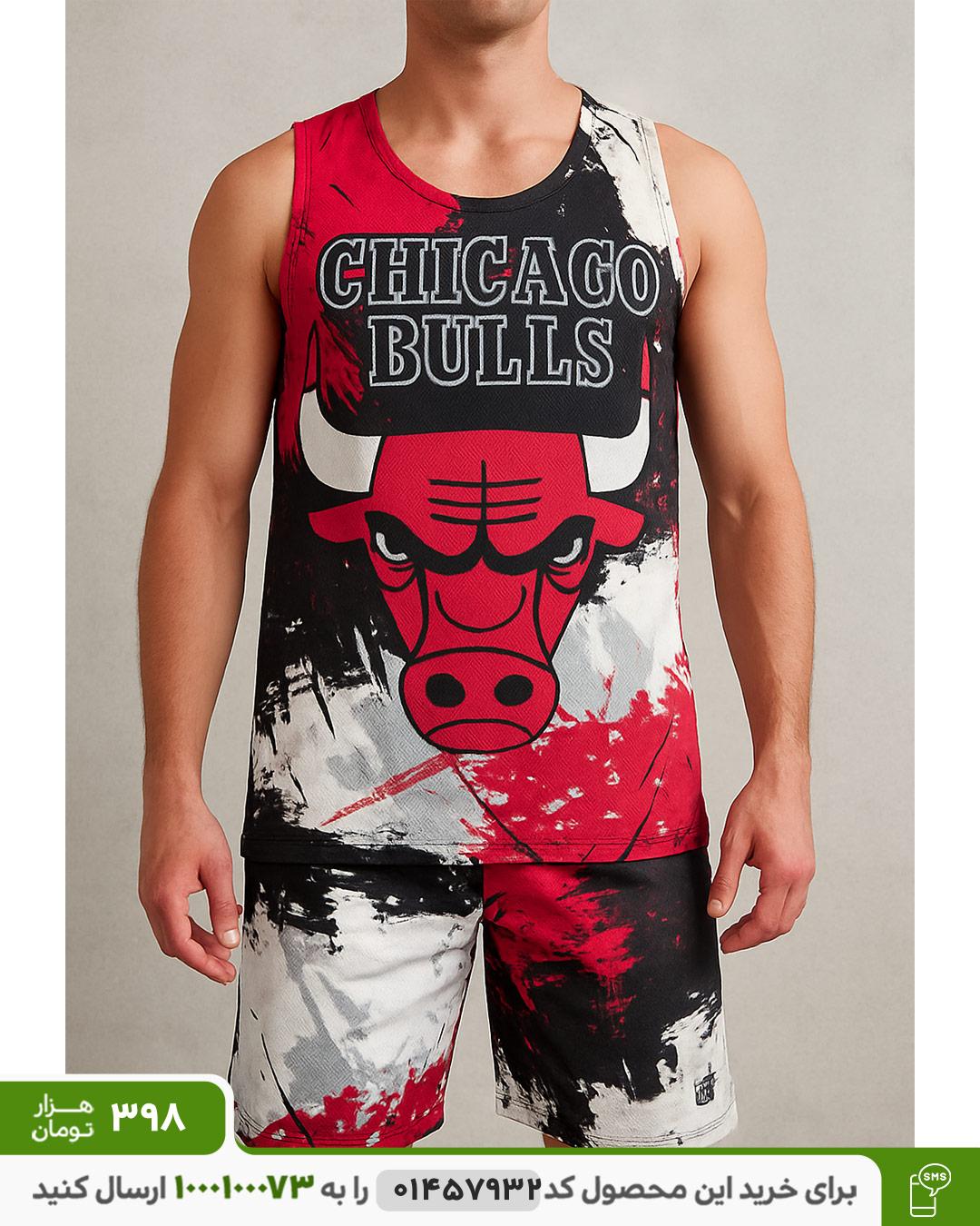 ست تاپ شلوارک مردانه مدل CHicago Bulls کد 6366