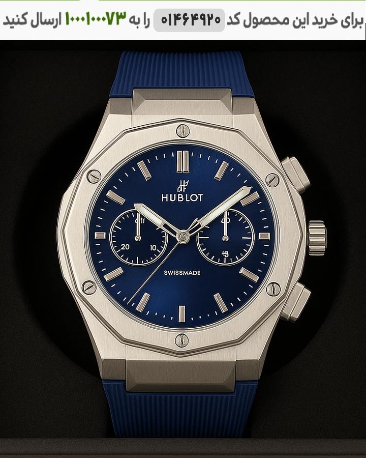 عکس محصول ساعت مردانه مدل HUBLOT (سورمه ای ) کد 6398